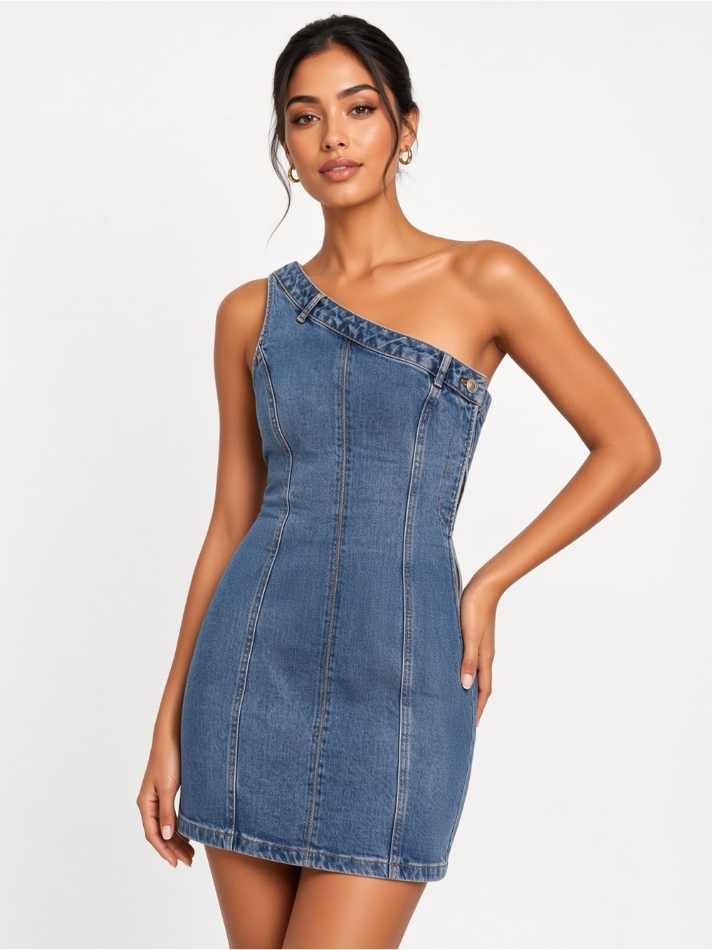 Zara denim mini dress s
